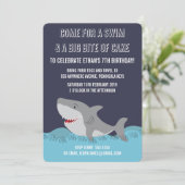 Cute Shark Thème Pool Boys Birthday Invitation (Debout devant)