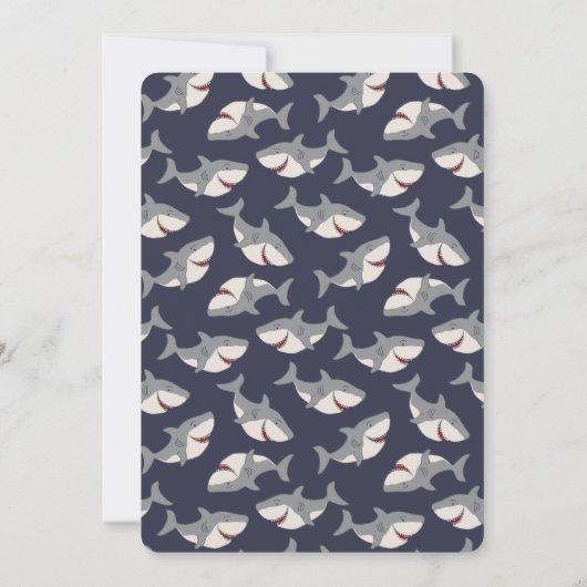 Cute Shark Thème Pool Boys Birthday Invitation (Dos)