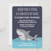 Cute Shark Thème Pool Boys Birthday Invitation (Devant)
