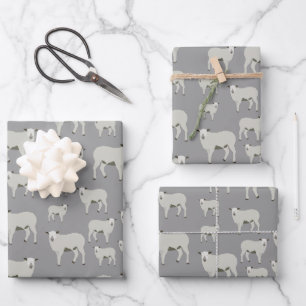 Cute Sheep and Lamb Boerderij Animal Pattern Inpakpapier Vel