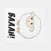 Cute Sheep Baaah Fleece Deken (Voorkant (Horizontaal))