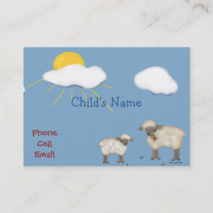 Cute Sheep Children's Calling Card Contactkaartje