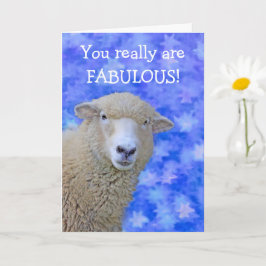 Cute Sheep Custom Fiftieth Birthday Kaart