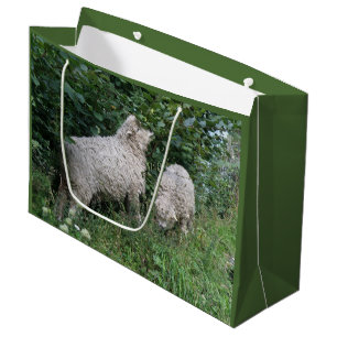 Cute Sheep Eating Leaves Gift Bag Large Cadeauzakje