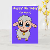Cute Sheep Kaart (Gele Bloem)