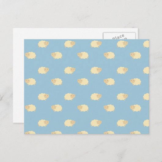 Cute Sheep Pattern Briefkaart (Voorkant / Achterkant)