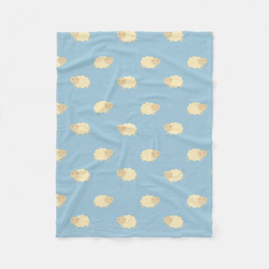 Cute Sheep Pattern Fleece Blanket (Voorkant)