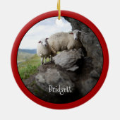 Cute Sheep Personalized Ceramic Ornament (Achterkant)