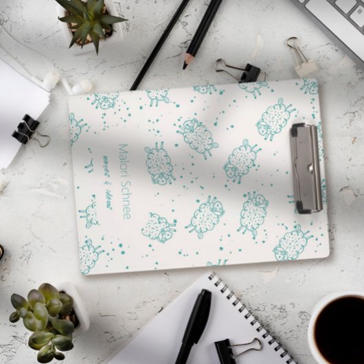Cute Sheep – Whimsical Seamless Pattern Mini Klembord