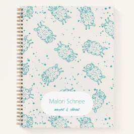 Cute Sheep – Whimsical Seamless Pattern Notitieboek