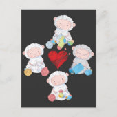 Cute Sheep Yarn Knitting Socks Crochet Grandmoeder Briefkaart (Voorkant)