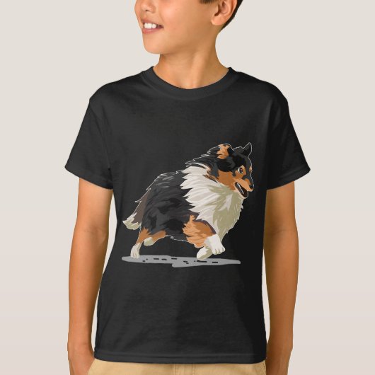 Cute Sheltie Shetland Sheepdog Agility Dog Sport T-shirt (Voorkant)