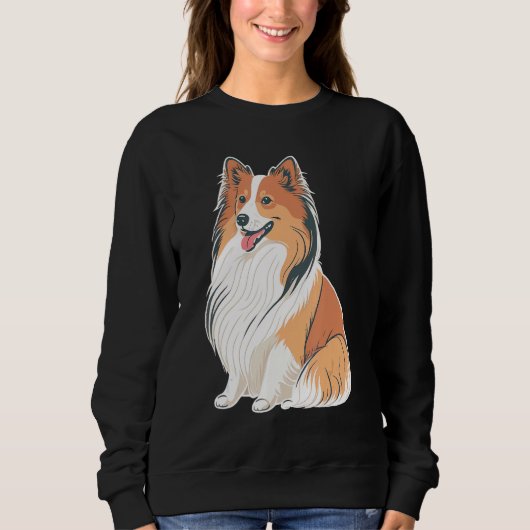 Cute Shetland Sheepdog Dog on Sheltie Trui (Voorkant)