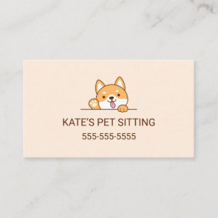 Cute Shiba Inu Corgi Dog Pet Sitting Service Visitekaartje