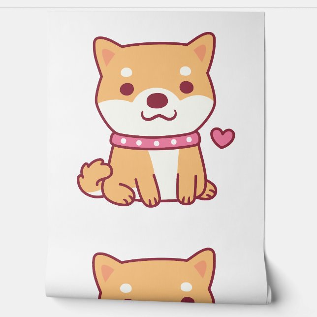 Cute Shiba Inu Dog Behang (Afrollen)