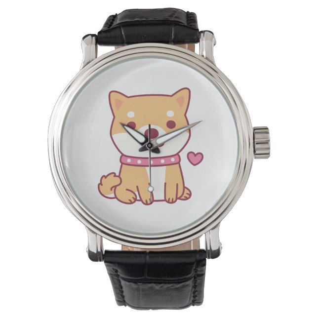 Cute Shiba Inu Dog Horloge (Voorkant)