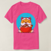Cute Shiba Inu Eating Ramen Podle T-shirt (Design voorkant)