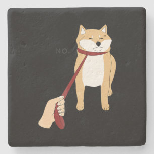 Cute shiba inu Grappig ontwerp van de nope hond Stenen Onderzetter