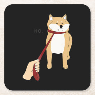 Cute shiba inu Grappig ontwerp van de nope hond Vierkante Kartonnen Onderzetter