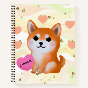Cute Shiba Inu Hearts Voor Hondenliefhebber Notitieboek