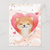 Cute Shiba Inu in een hart Briefkaart (Voorkant)