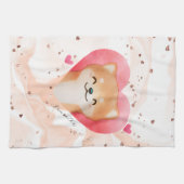 Cute Shiba Inu in een hart Theedoek (Horizontaal)