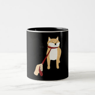 Cute Shiba Inu Nope - Doge Meme Tweekleurige Koffiemok