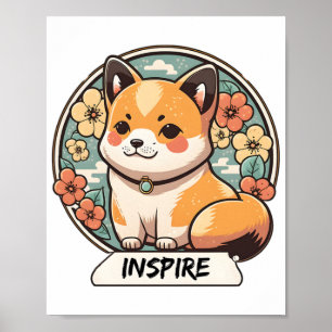 Cute Shiba Inu Pup Poster