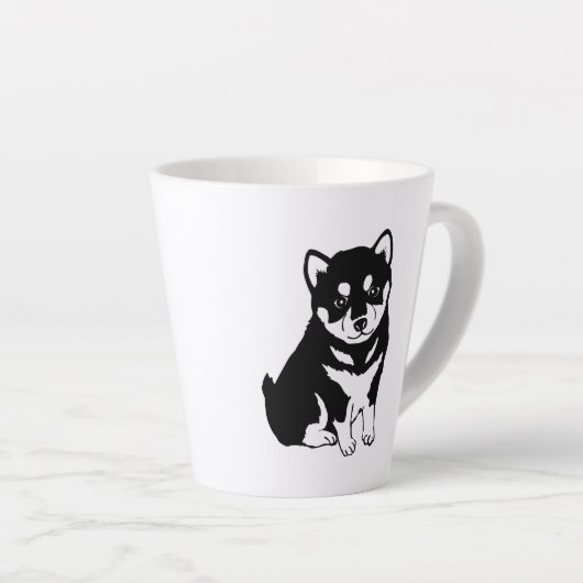 Cute Shiba Inu Puppy Art Latte Mok (Rechterhoek)