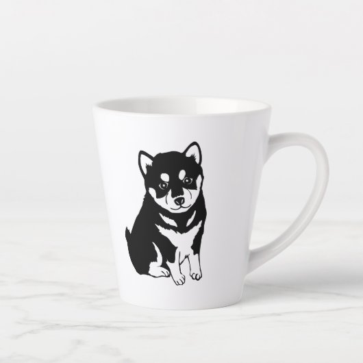 Cute Shiba Inu Puppy Art Latte Mok (Rechts)