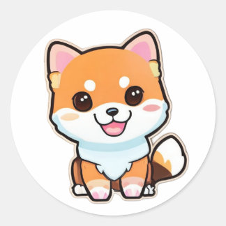 Cute Shiba Inu Ronde Sticker