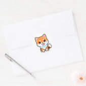 Cute Shiba Inu Ronde Sticker (Envelop)