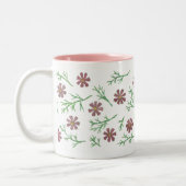 Cute Shiba Inu, Roze Floral Pattern Mok (Links)