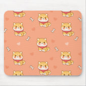 Cute Shiba Inu Seamless Pattern Muismat (Voorkant)