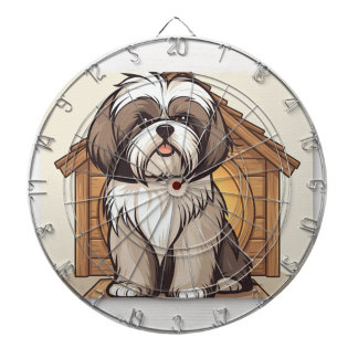 Cute Shih Tzu Cartoon Dartboard  Dartbord