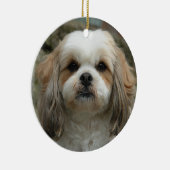 Cute Shih Tzu kerstversiering Keramisch Ornament (Rechts)