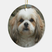 Cute Shih Tzu kerstversiering Keramisch Ornament (Links)
