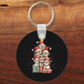 Cute Shih Tzu Le Dog Christmas Tree Xmas Hat Long  Sleutelhanger (Voorkant)