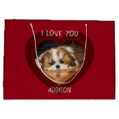 Cute shih tzu love Valentijn hartfoto Groot Cadeauzakje (Achterkant)