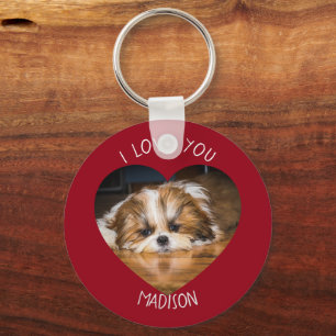Cute shih tzu love Valentijn hartfoto Sleutelhanger