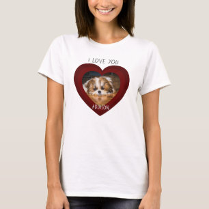 Cute shih tzu love Valentijn hartfoto T-Shirt