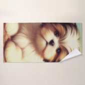 Cute Shih-Tzu Peinture de chiot (Serviette de bain)