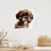 Cute Shih Tzu Puppy Dog Portrait Poster (Cuisine)
