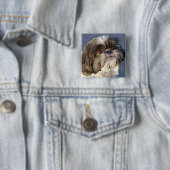 Cute Shih Tzu Puppy Pin Vierkante Button 5,1 Cm (In situ)