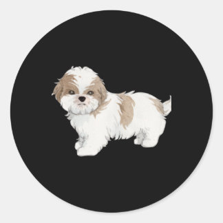 Cute Shih Tzu Puppy Ronde Sticker