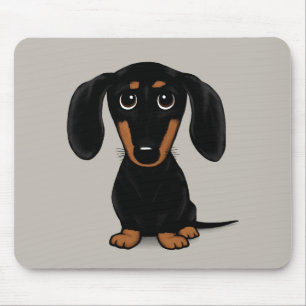 Cute Short Hazard Black en Tan Dachshund Muismat