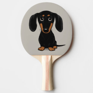 Cute Short Hazard Black en Tan Dachshund Tafeltennisbatje