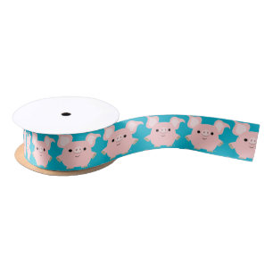 Cute Shorty Cartoon Pig. 1"5 Ribbon Lint
