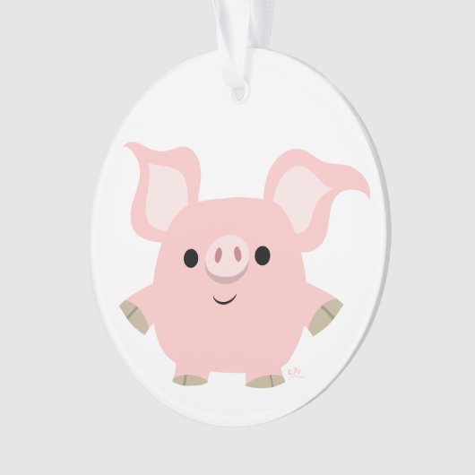 Cute Shorty Cartoon Pig AcrylOrnament Ornament (voorkant)