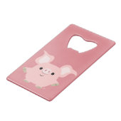 Cute Shorty Cartoon Pig Bottle Open Kredietkaart Flessenopener (Voorkant Gekanteld)